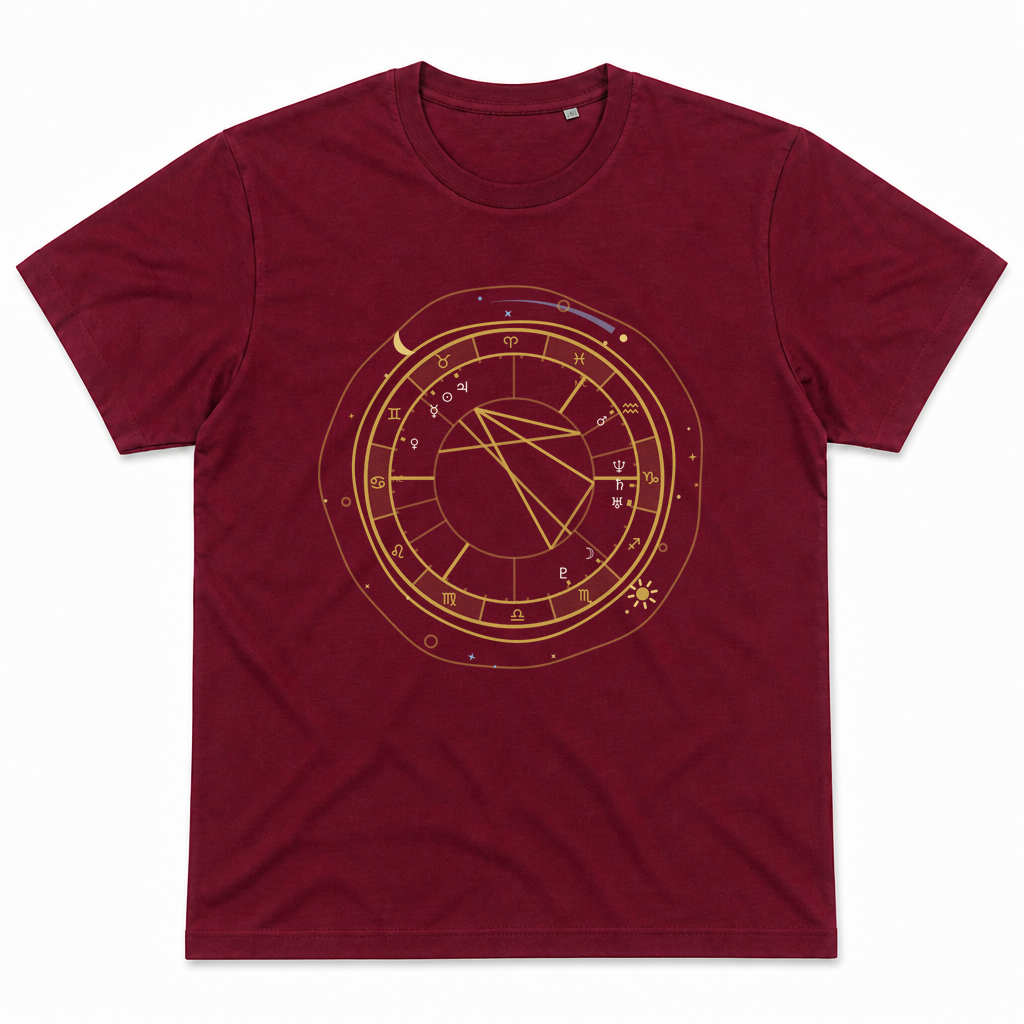 Dein Sternenhimmel – Geburtshoroskop-Shirt — Bordeaux
