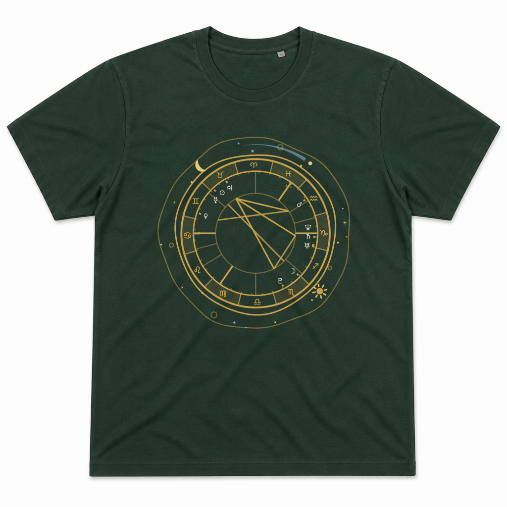Dein Sternenhimmel – Geburtshoroskop-Shirt — Bottle Green