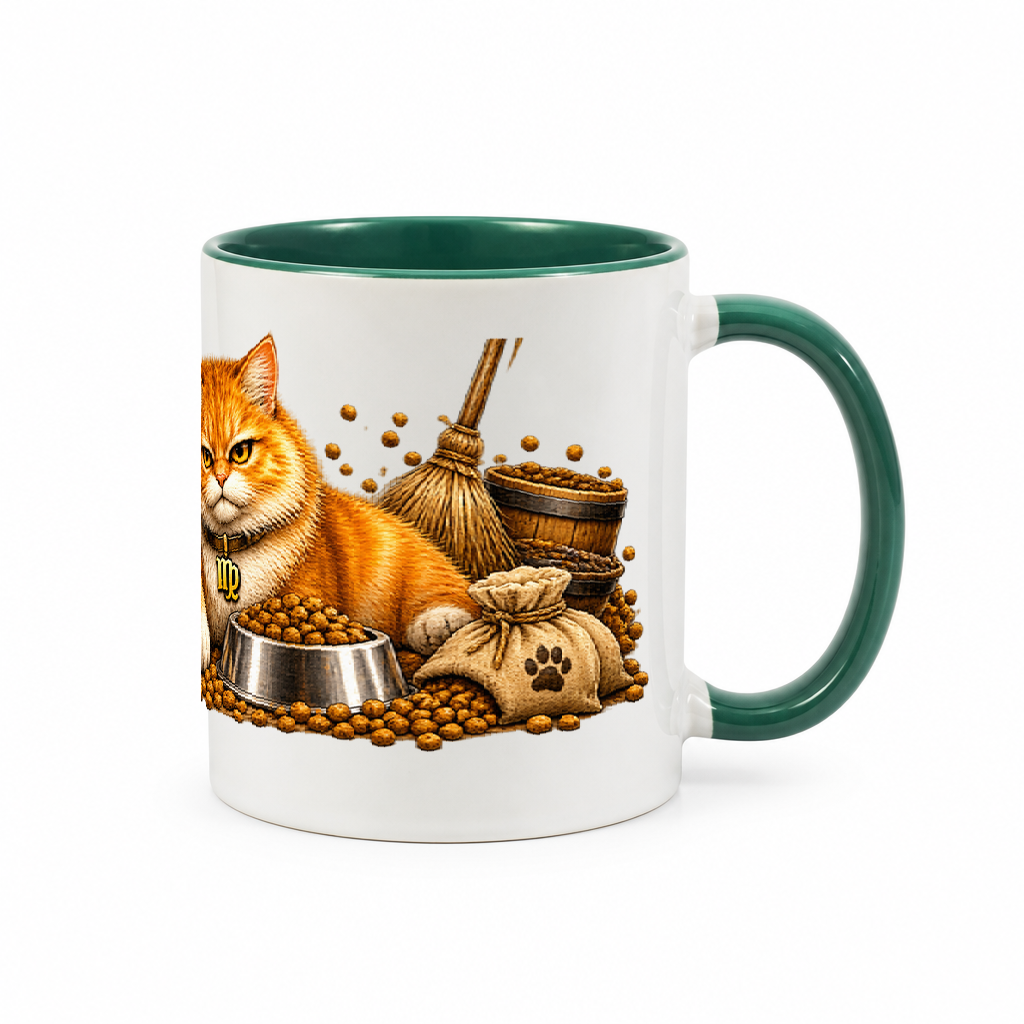 Katzen-Kaffeebecher Jungfrau — Grün/Weiß