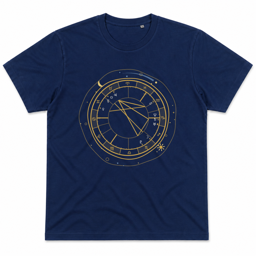 Dein Sternenhimmel – Geburtshoroskop-Shirt — Navy