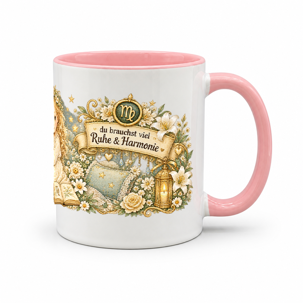 Baby Becher Jungfrau — Rosa/Weiß