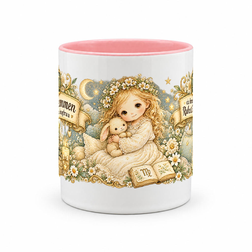 Baby Becher Jungfrau — Rosa/Weiß (Mitte)