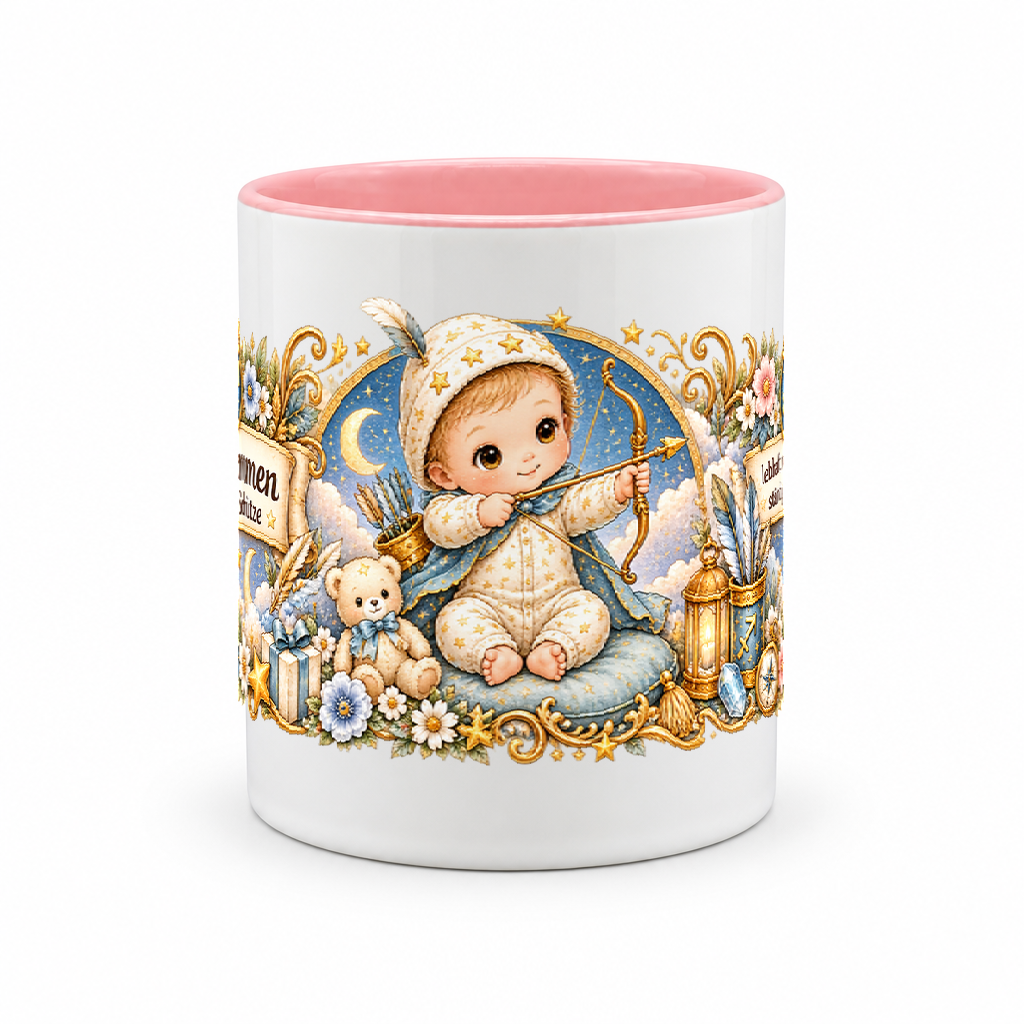 Baby Becher Schütze — Rosa/Weiß (Mitte)
