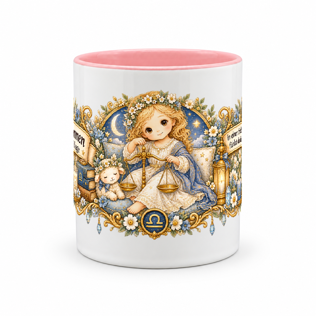Baby Becher Waage — Rosa/Weiß (Mitte)