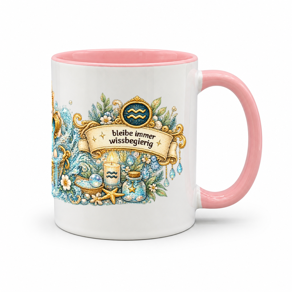 Baby Becher Wassermann — Rosa/Weiß