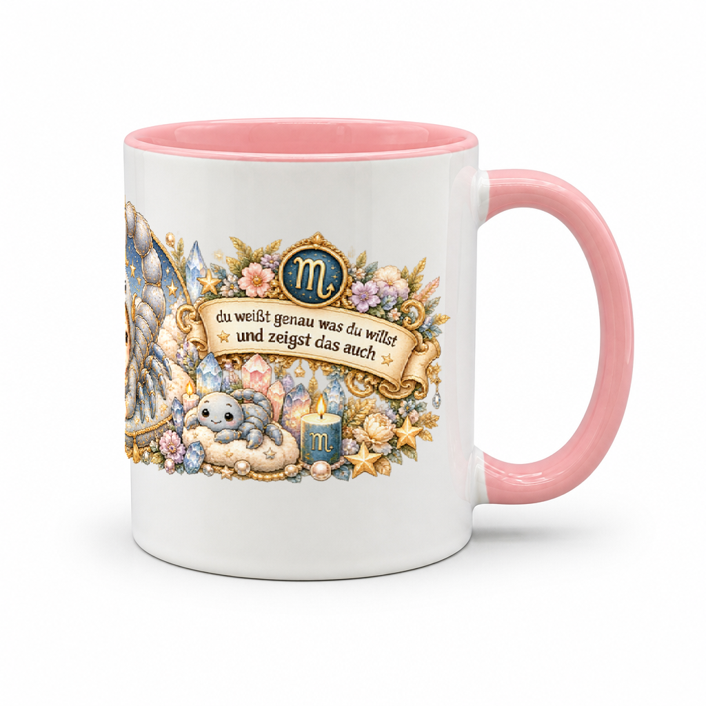 Baby Becher Skorpion — Rosa/Weiß