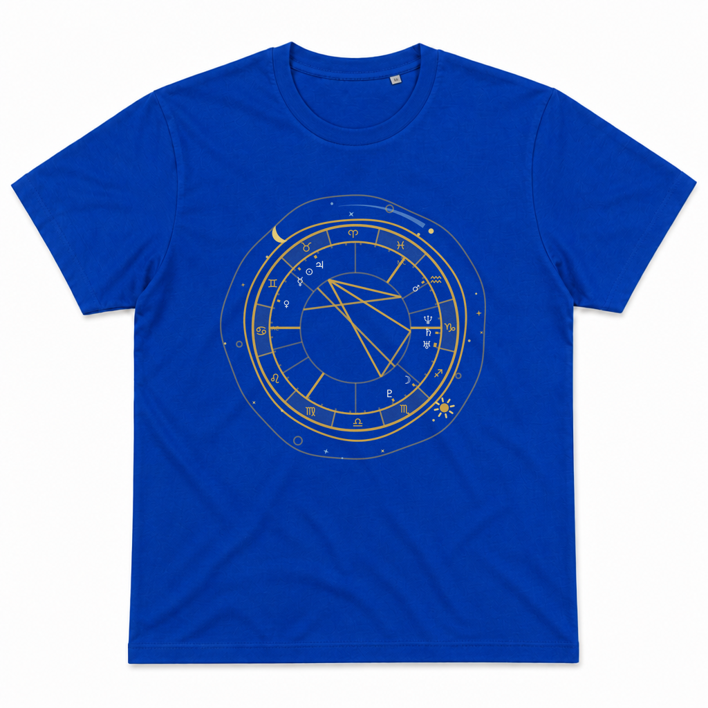 Dein Sternenhimmel – Geburtshoroskop-Shirt — Royalblau