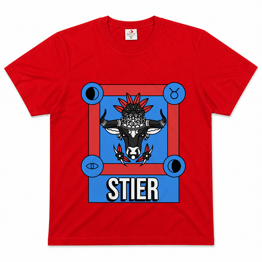 Stier bunt — Scarlet Red