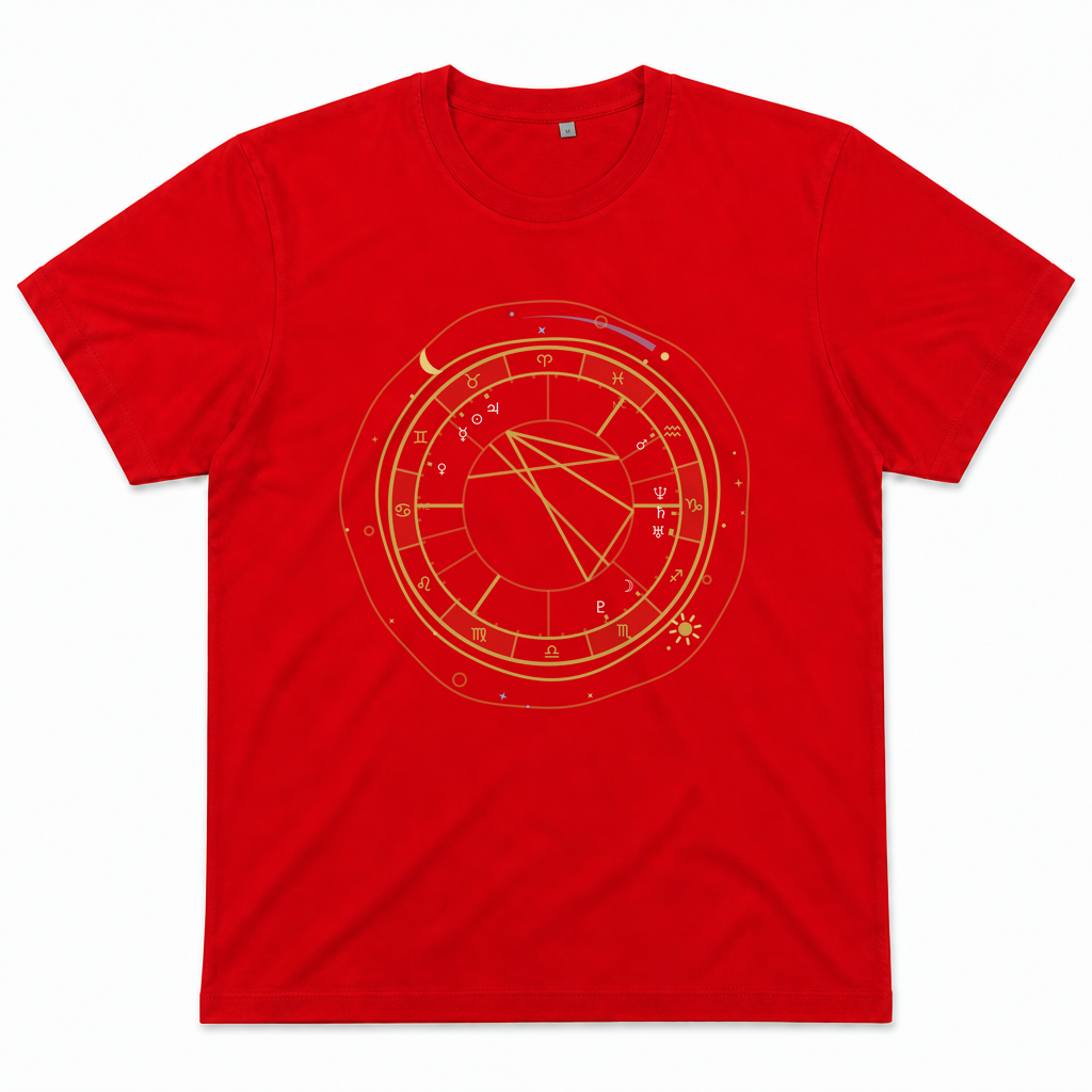 Dein Sternenhimmel – Geburtshoroskop-Shirt — Scarlet Red