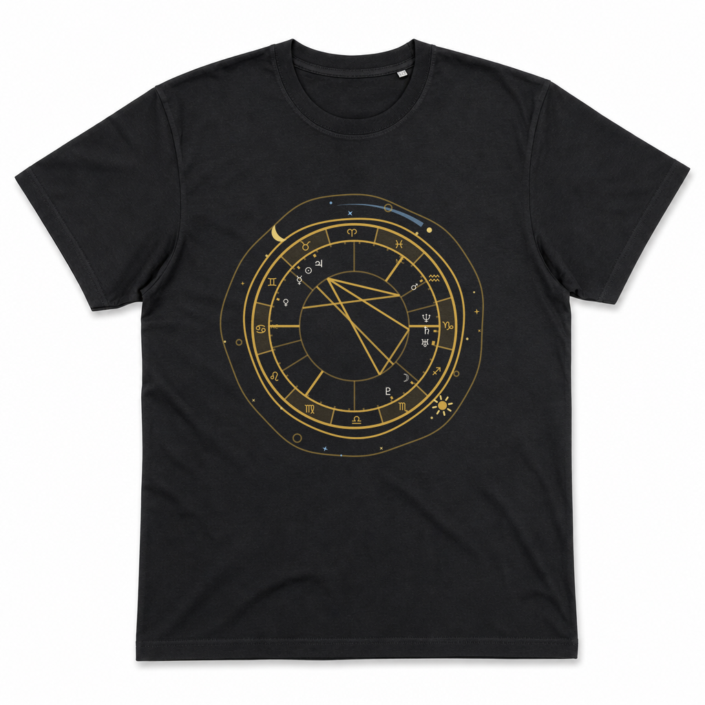 Dein Sternenhimmel – Geburtshoroskop-Shirt — Schwarz