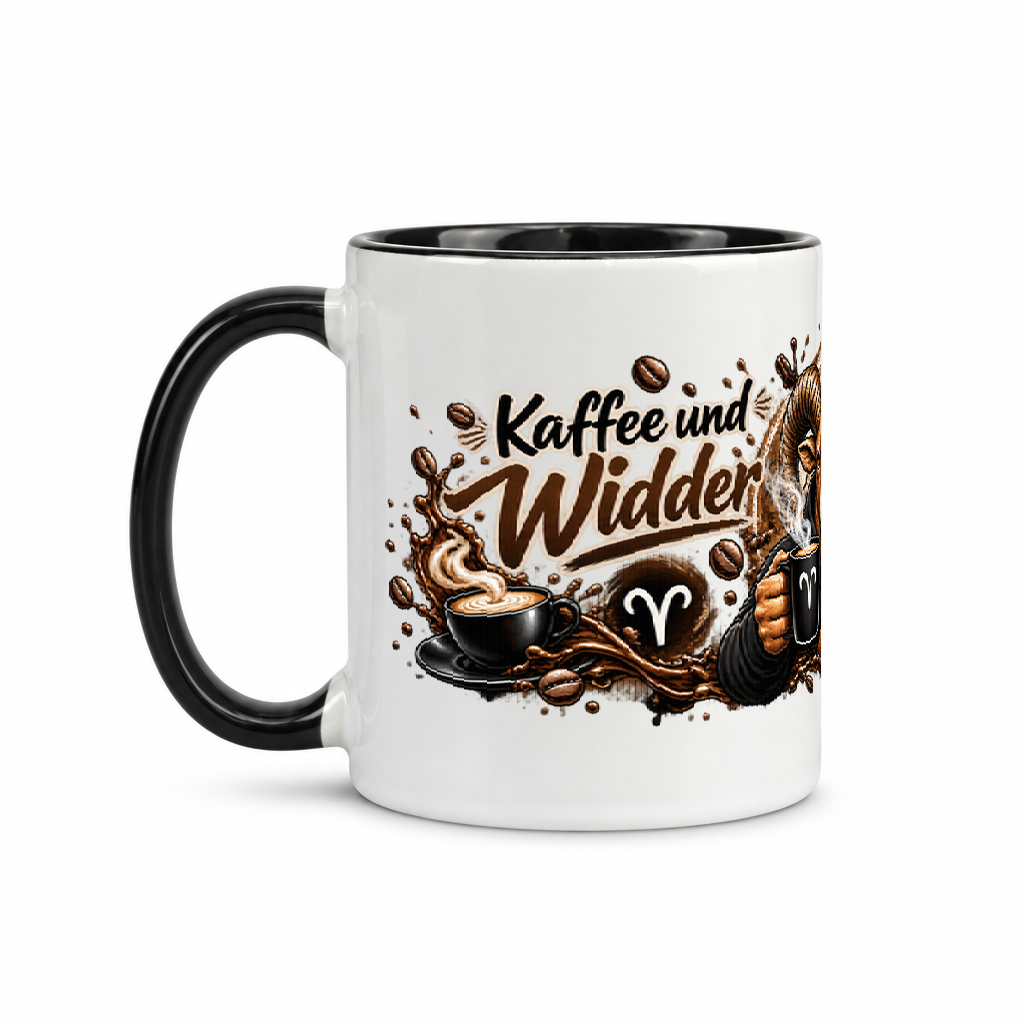 Widdertasse Kaffee — Schwarz/Weiß (Henkel links)
