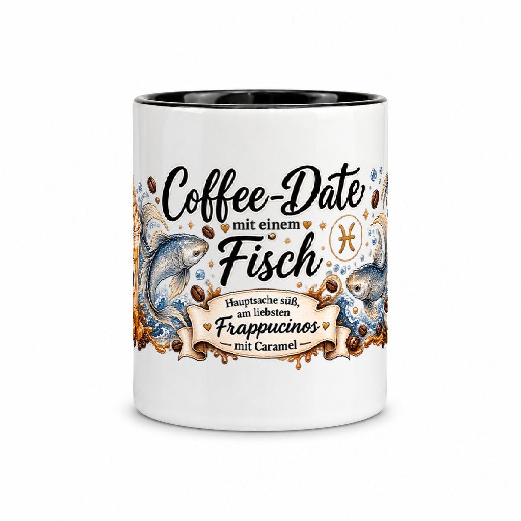 Fischetasse Kaffee — Schwarz/Weiß (Mitte)