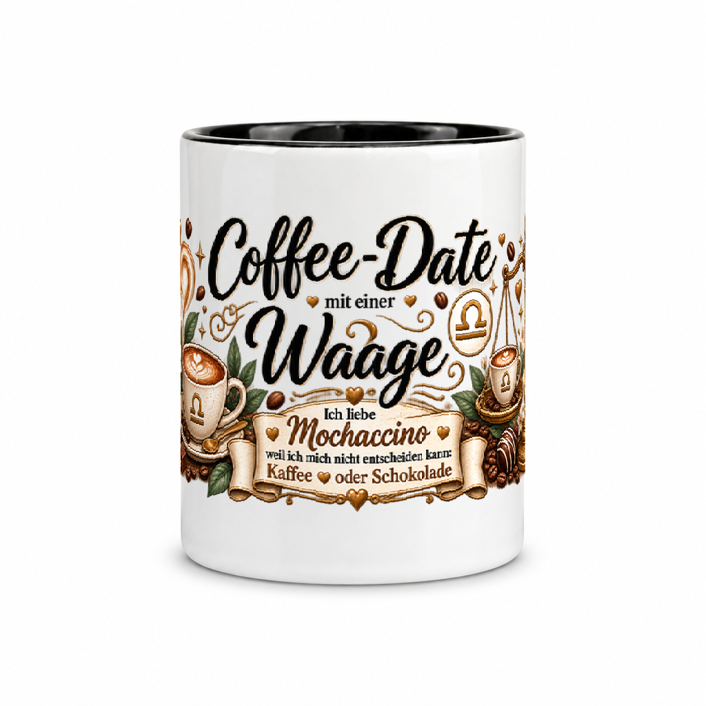 Waagetasse Kaffee — Schwarz/Weiß (Mitte)