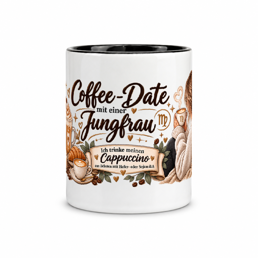 Jungfrau Kaffee — Schwarz/Weiß (Mitte)