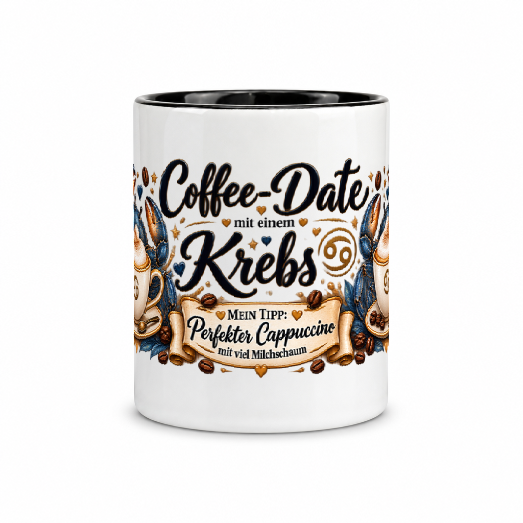 Krebstasse Kaffee — Schwarz/Weiß (Mitte)