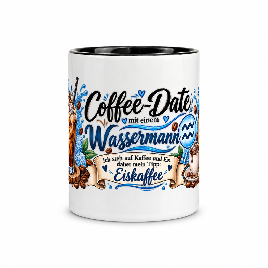 Wassermanntasse Kaffee — Schwarz/Weiß (Mitte)