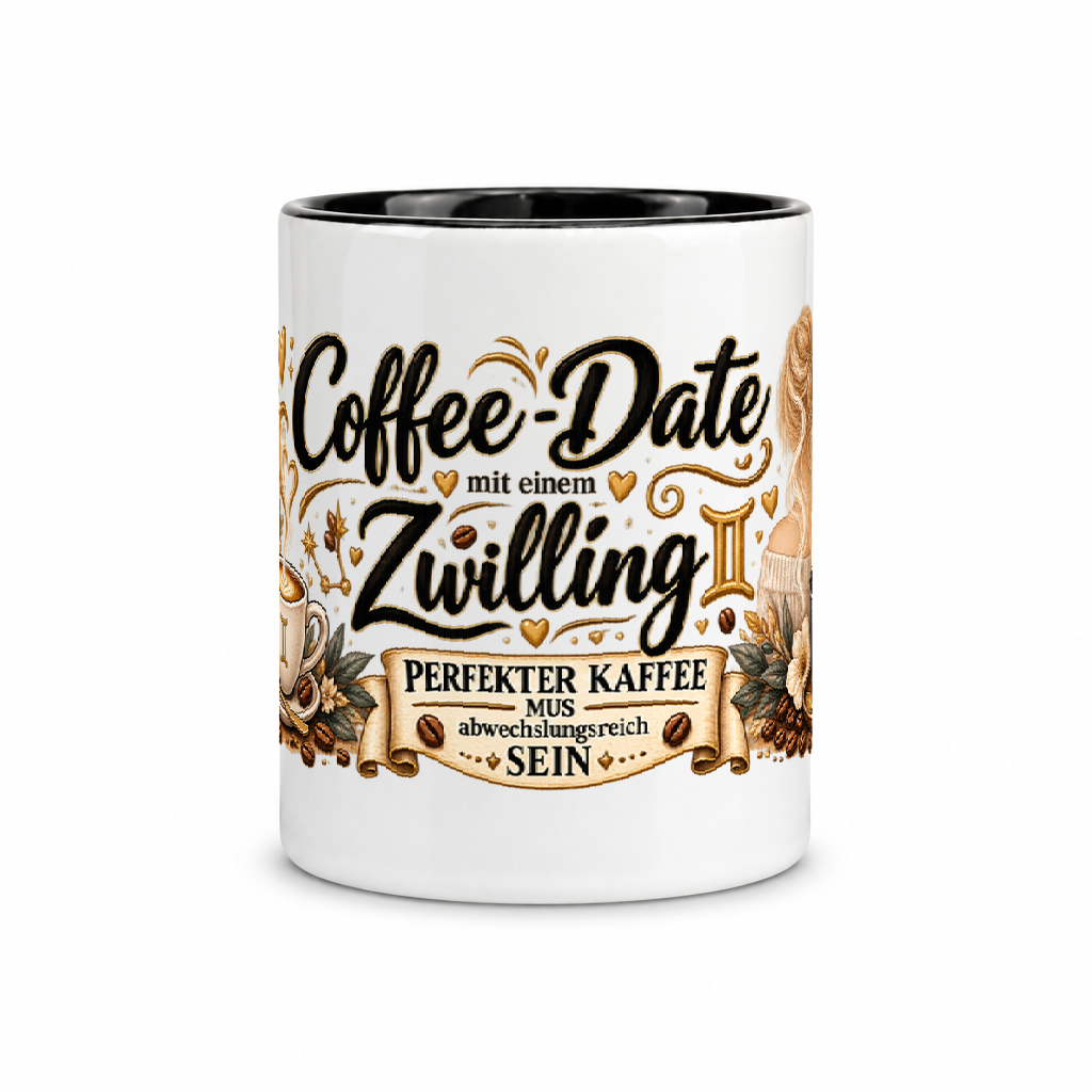 Zwillingtasse Kaffee — Schwarz/Weiß (Mitte)