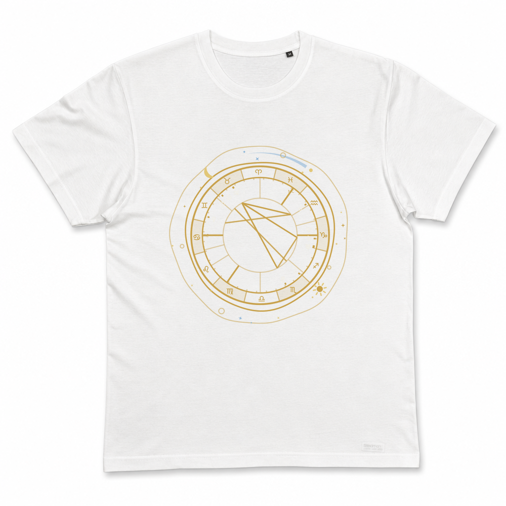 Dein Sternenhimmel – Geburtshoroskop-Shirt — Weiß