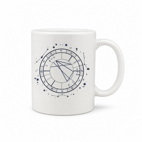 Dein Sternenhimmel – personalisierte Geburtshoroskop-Tasse — Weiß