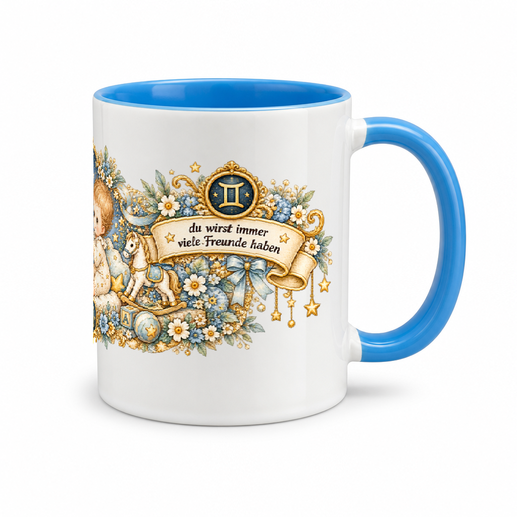 Baby Becher Zwilling — (Hell)Blau/Weiß