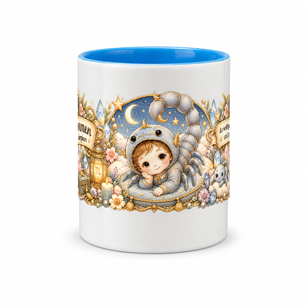 Baby Becher Skorpion — (Hell)Blau/Weiß (Mitte)