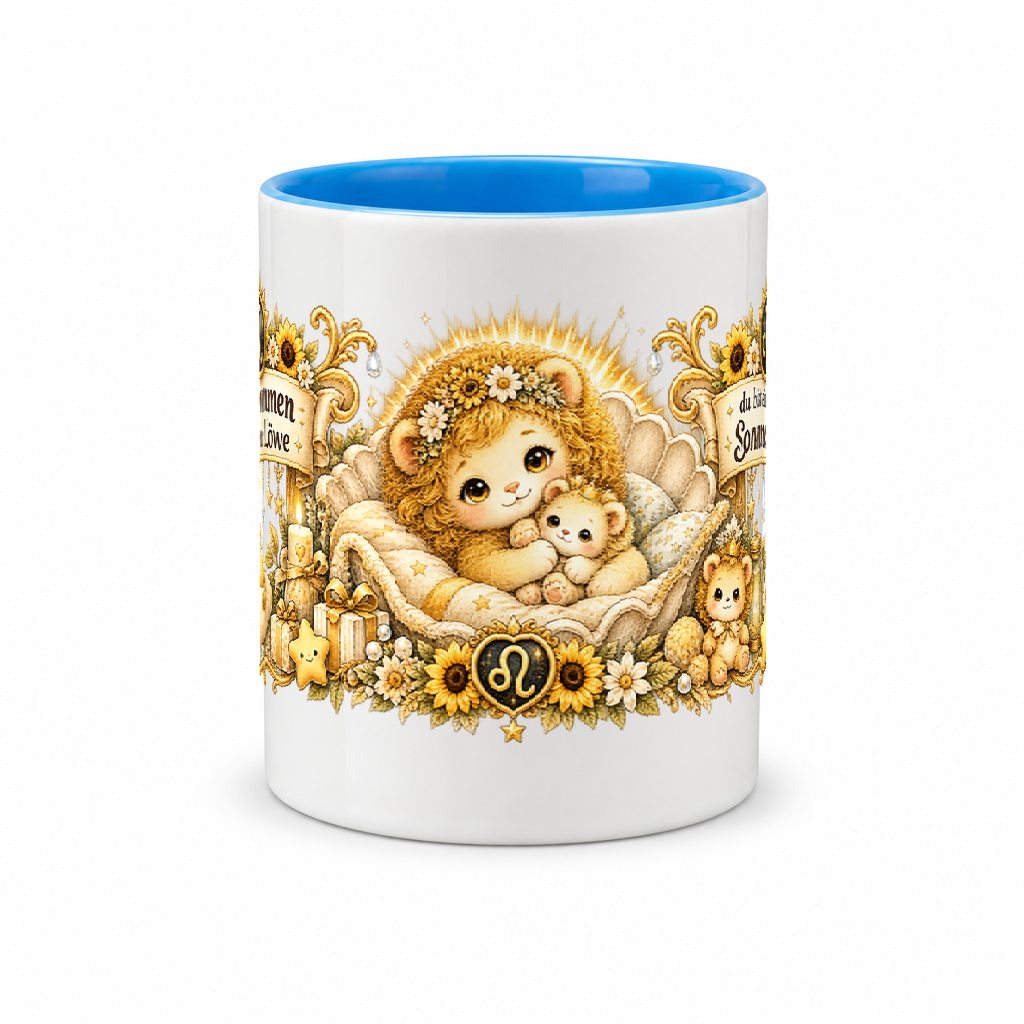 Baby Becher Löwe — (Hell)Blau/Weiß (Mitte)
