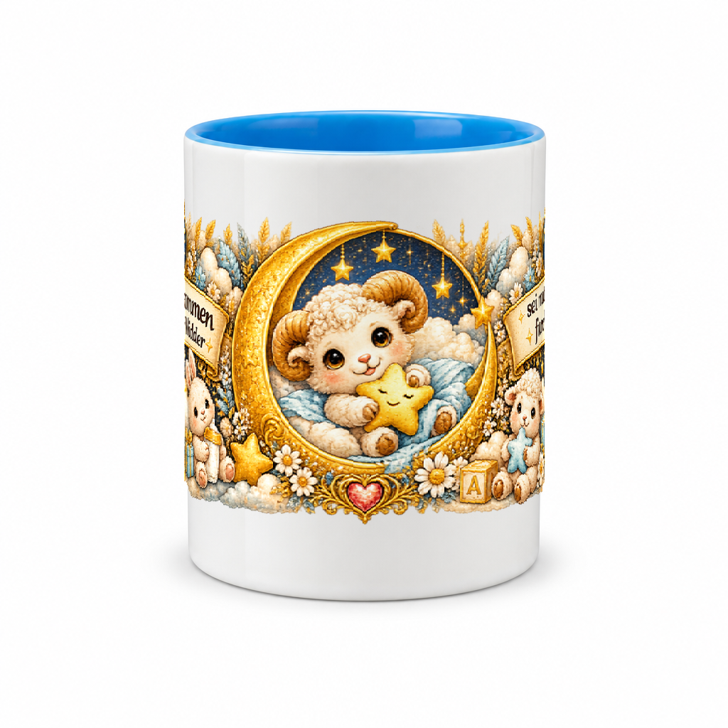 Baby Becher Widder — (Hell)Blau/Weiß (Mitte)