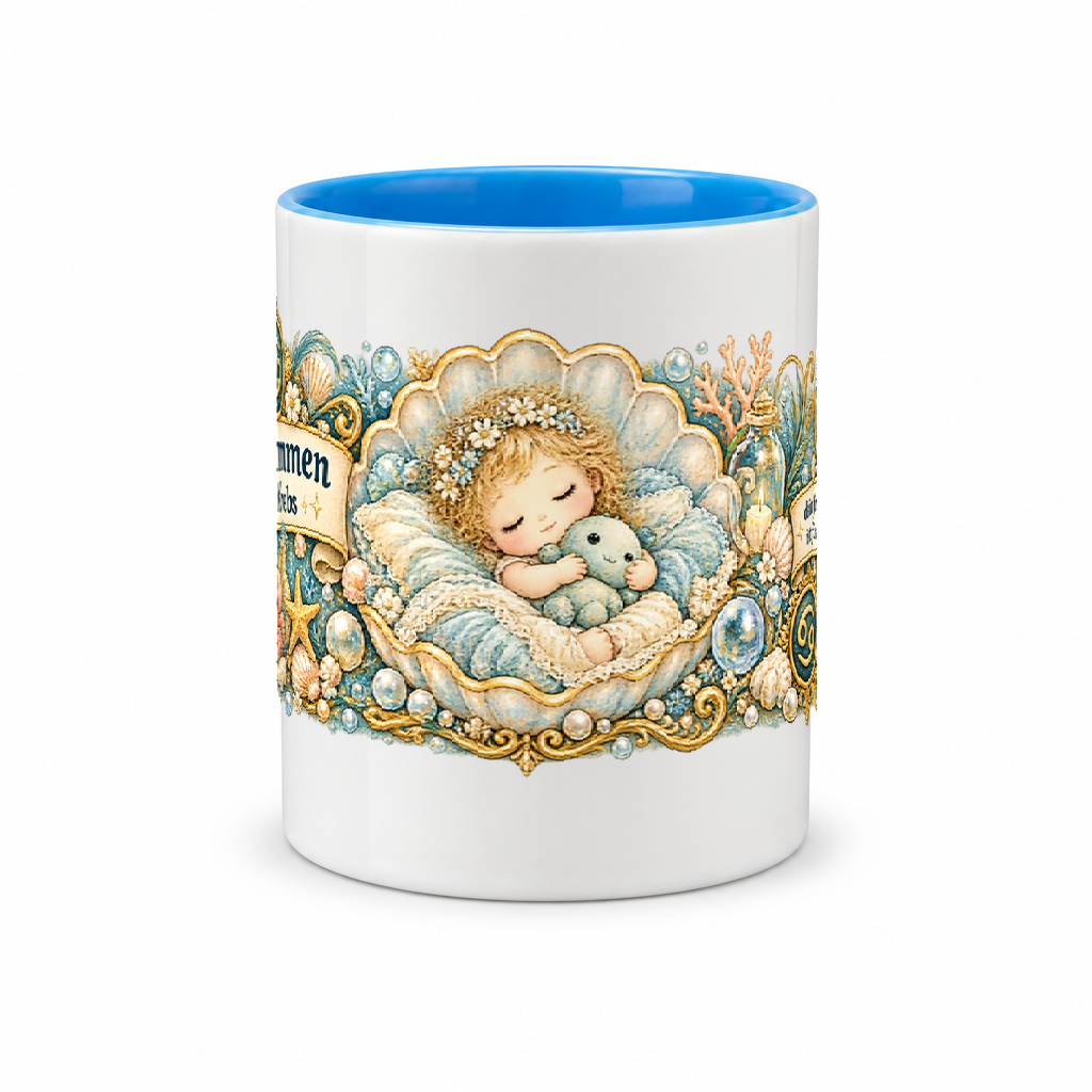Baby Becher Krebs — (Hell)Blau/Weiß (Mitte)