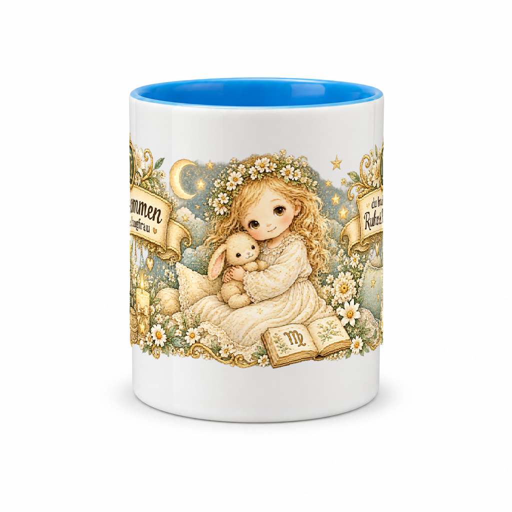 Baby Becher Jungfrau — (Hell)Blau/Weiß (Mitte)