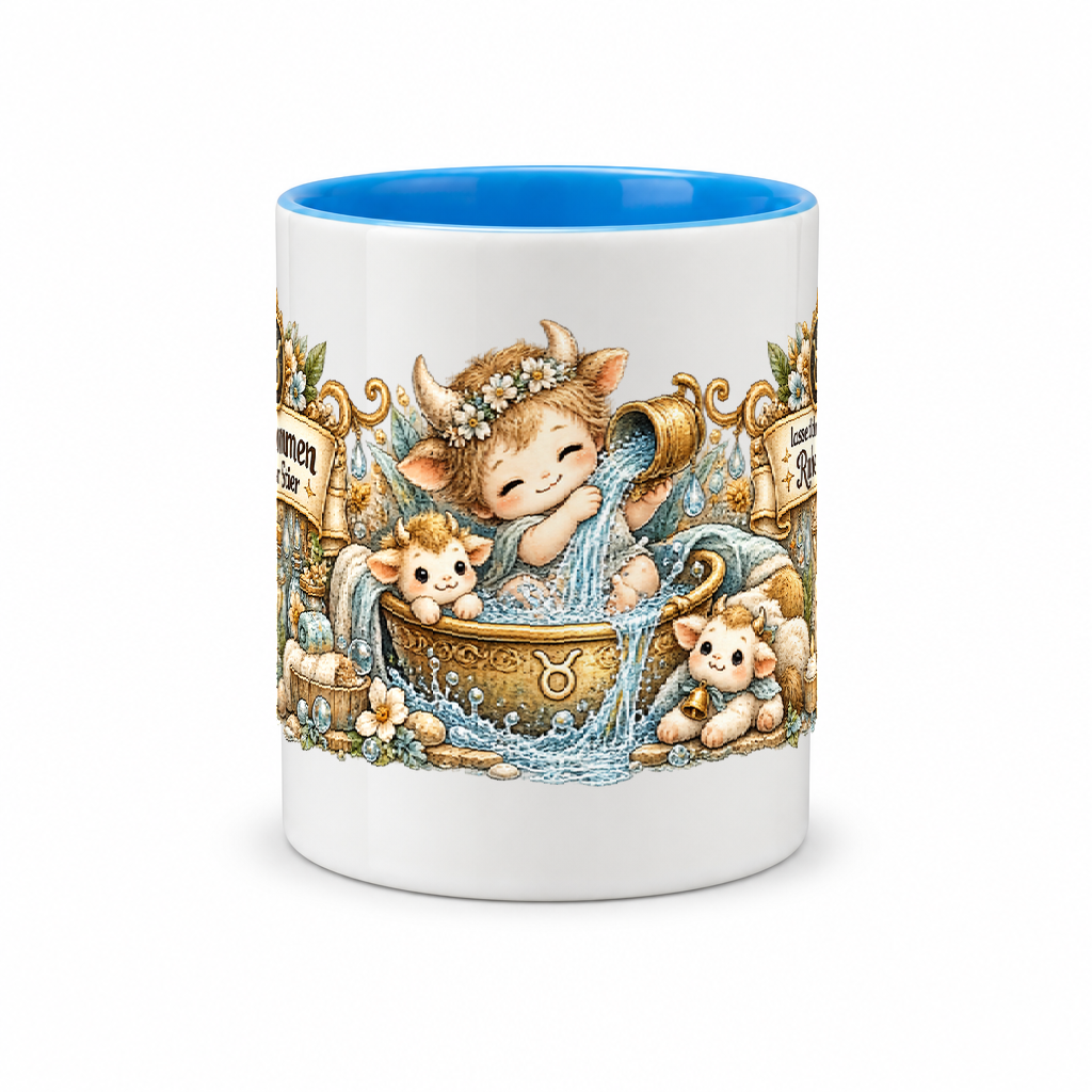Baby Becher Stier — (Hell)Blau/Weiß (Mitte)