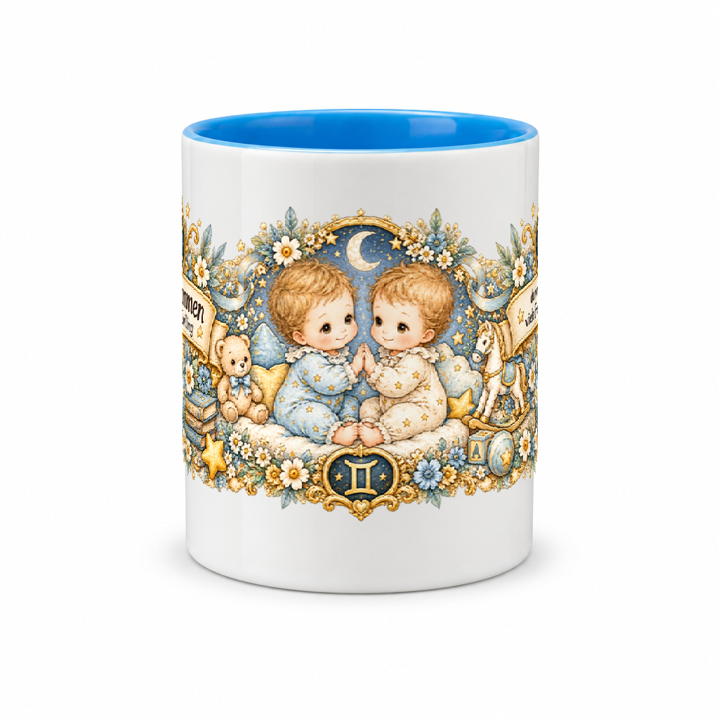 Baby Becher Zwilling — (Hell)Blau/Weiß (Mitte)