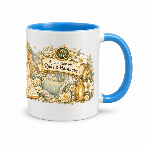 Baby Becher Jungfrau — (Hell)Blau/Weiß